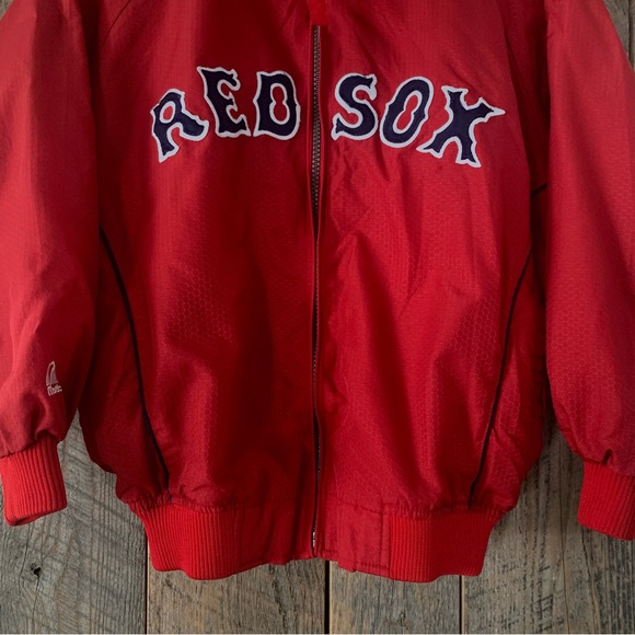 Boy’s M 10/12 MAJESTIC Authentic Collection MLB RED SOX Dugout Zip Up Red Jacket - Picture 4 of 16